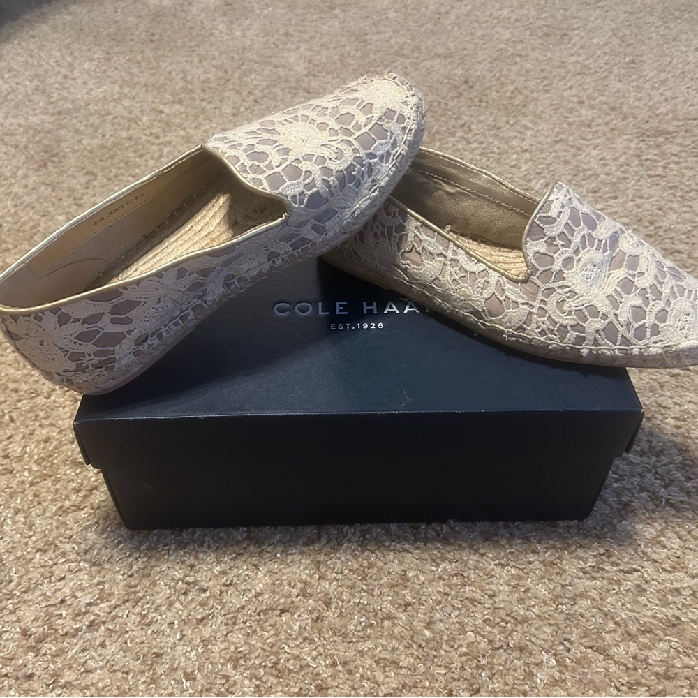 Cole Haan Women's Lace Flats - Beige